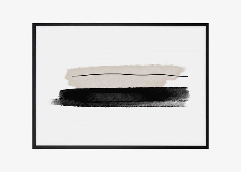 Black And Beige Brushstrokes