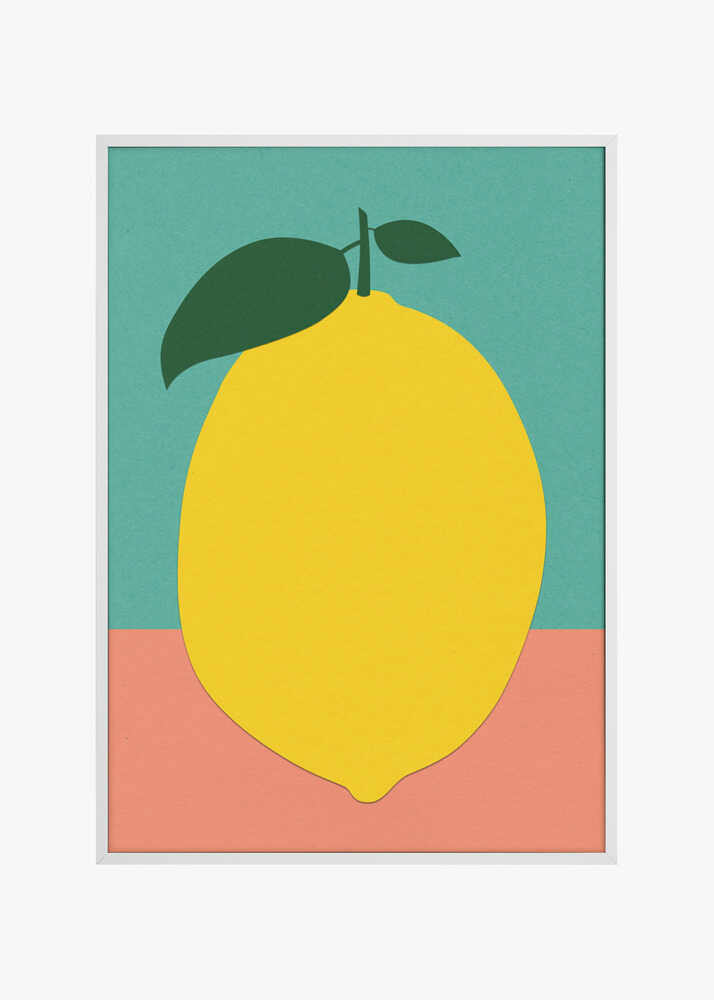 Lemon With Two Leaves