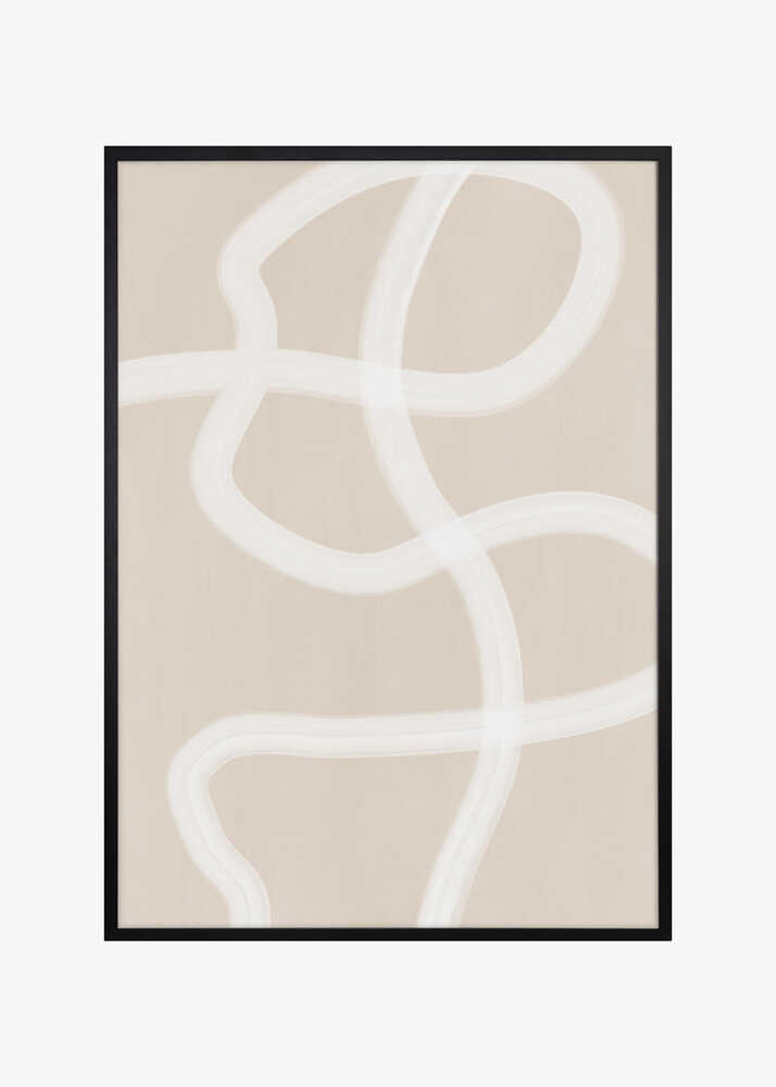 White Brush Stroke Poster