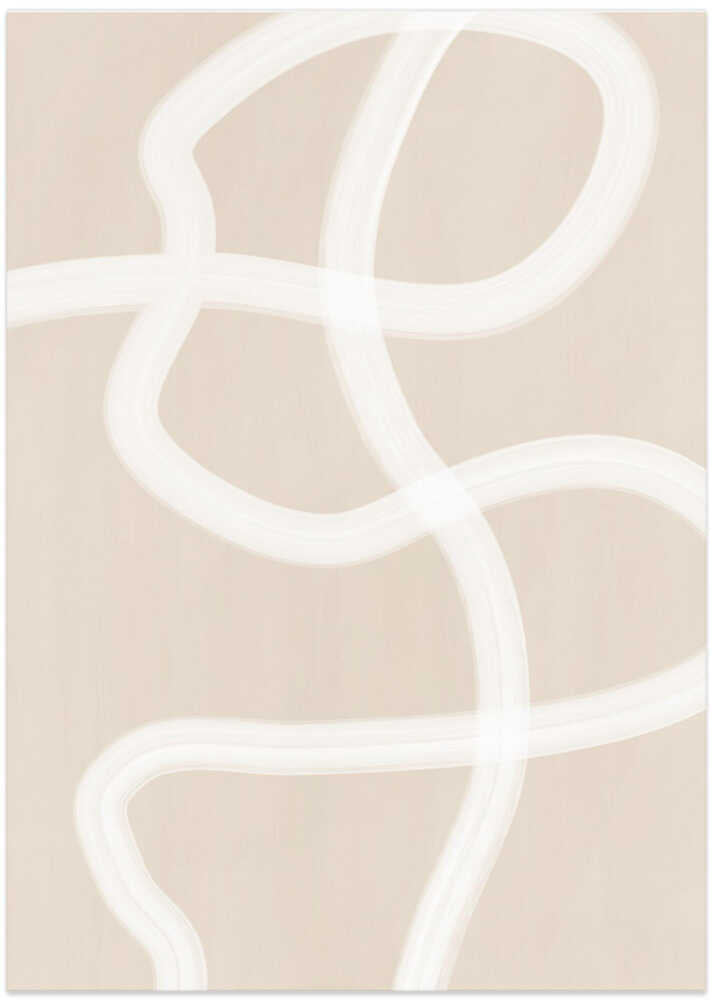 White Brush Stroke Poster