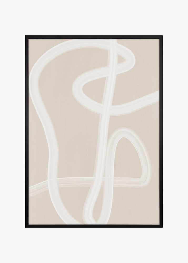 White Brush Stroke Poster