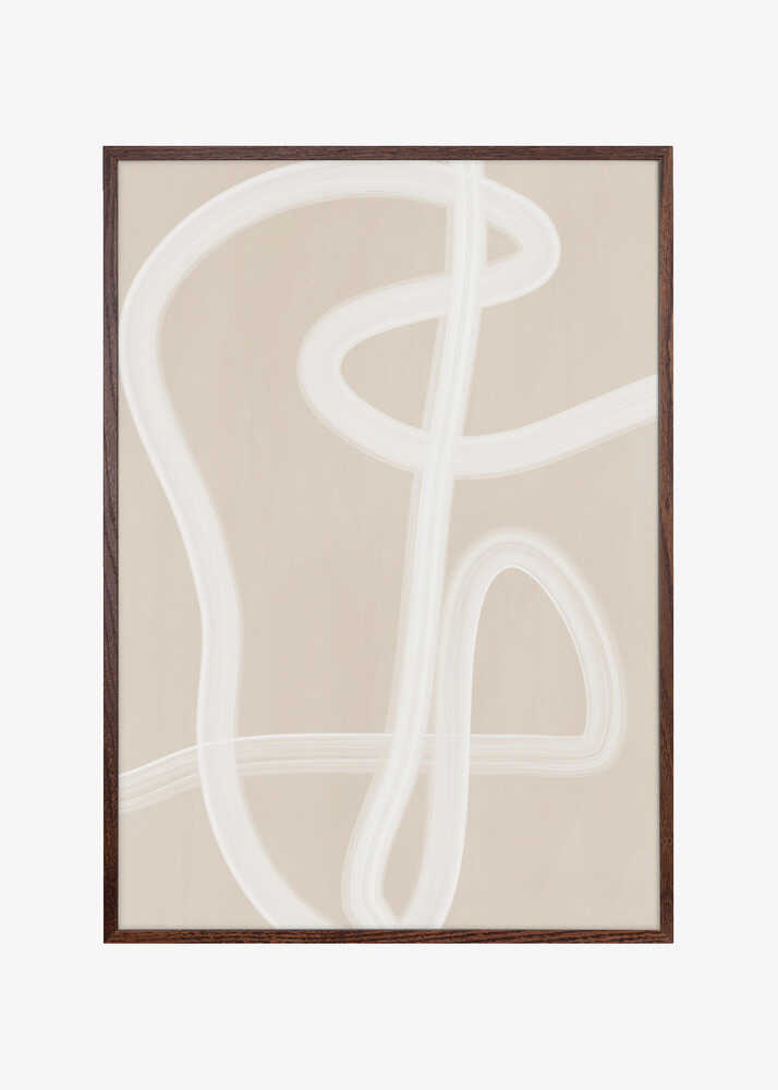 White Brush Stroke Poster