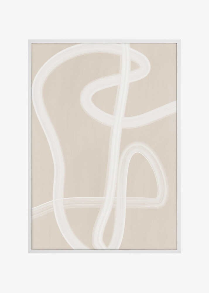 White Brush Stroke Poster
