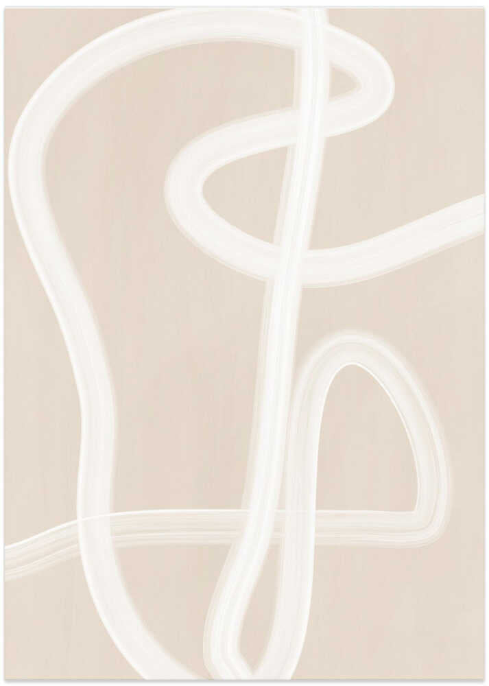 White Brush Stroke Poster