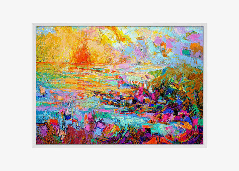 Sunset Over A Vivid Landscape