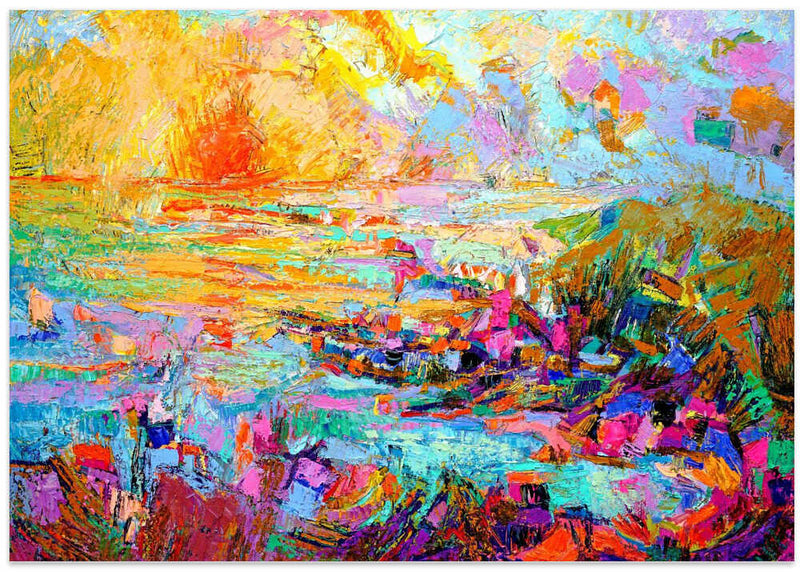 Sunset Over A Vivid Landscape