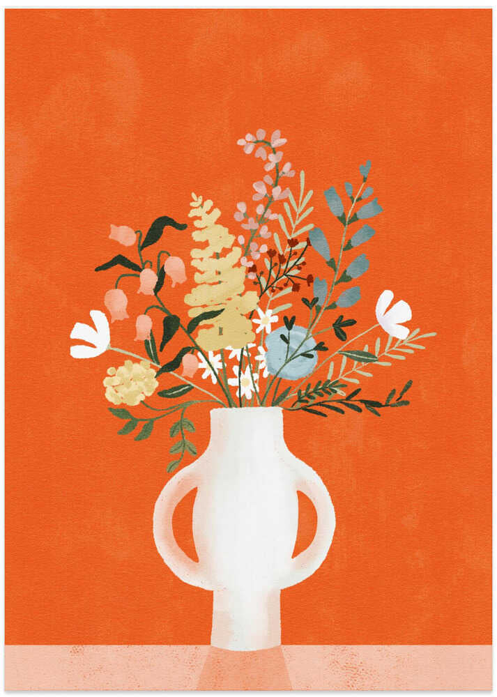 Flowers in Vase, Red