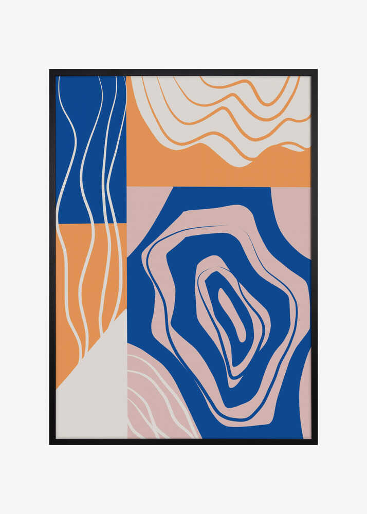 Abstract Collage In Blue and Orange