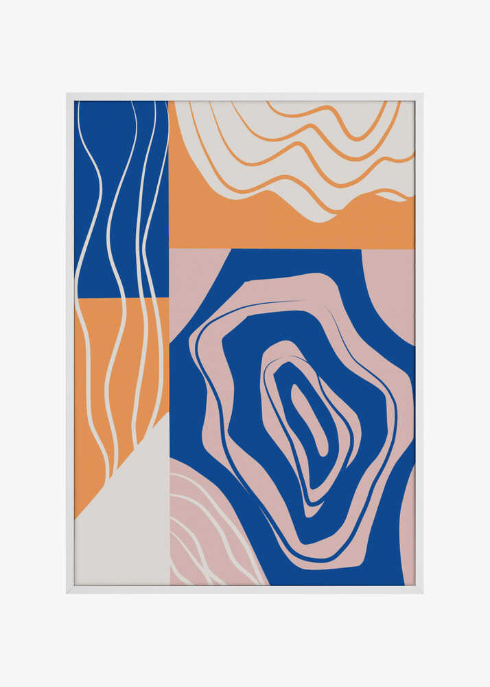 Abstract Collage In Blue and Orange