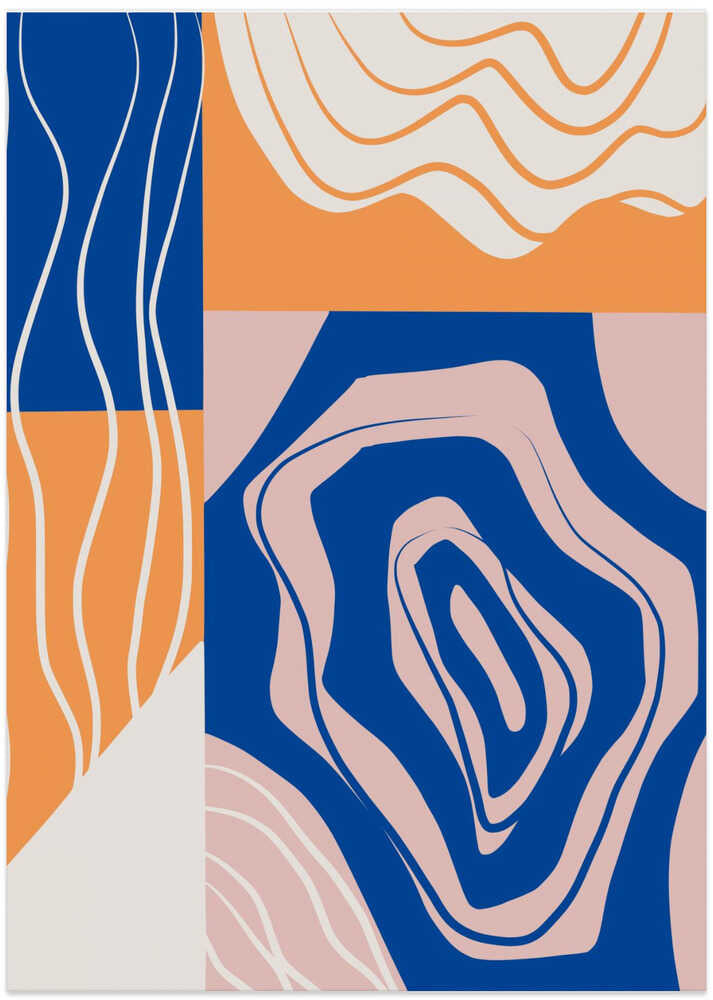 Abstract Collage In Blue and Orange