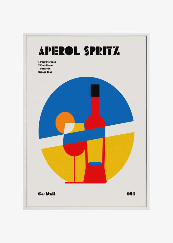 Aperol Spritz Cocktail Bauhaus Art Print