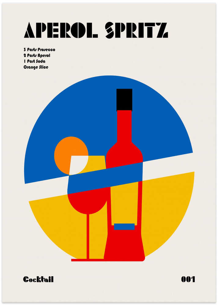 Aperol Spritz Cocktail Bauhaus Art Print