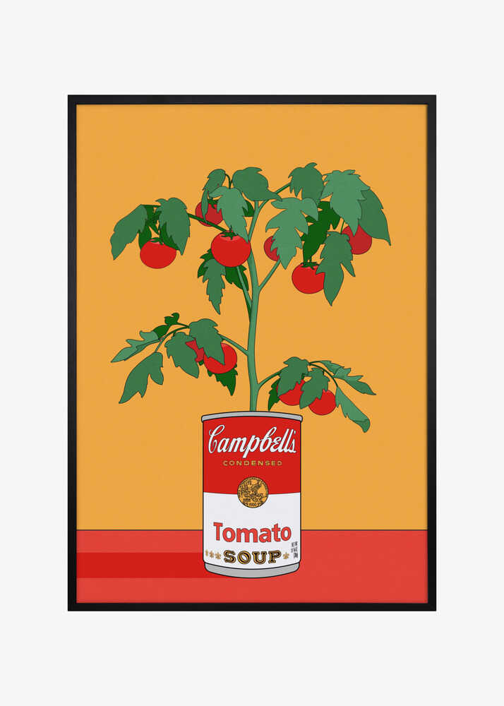 Campbells Soup Tomato Plant Retro Illustration