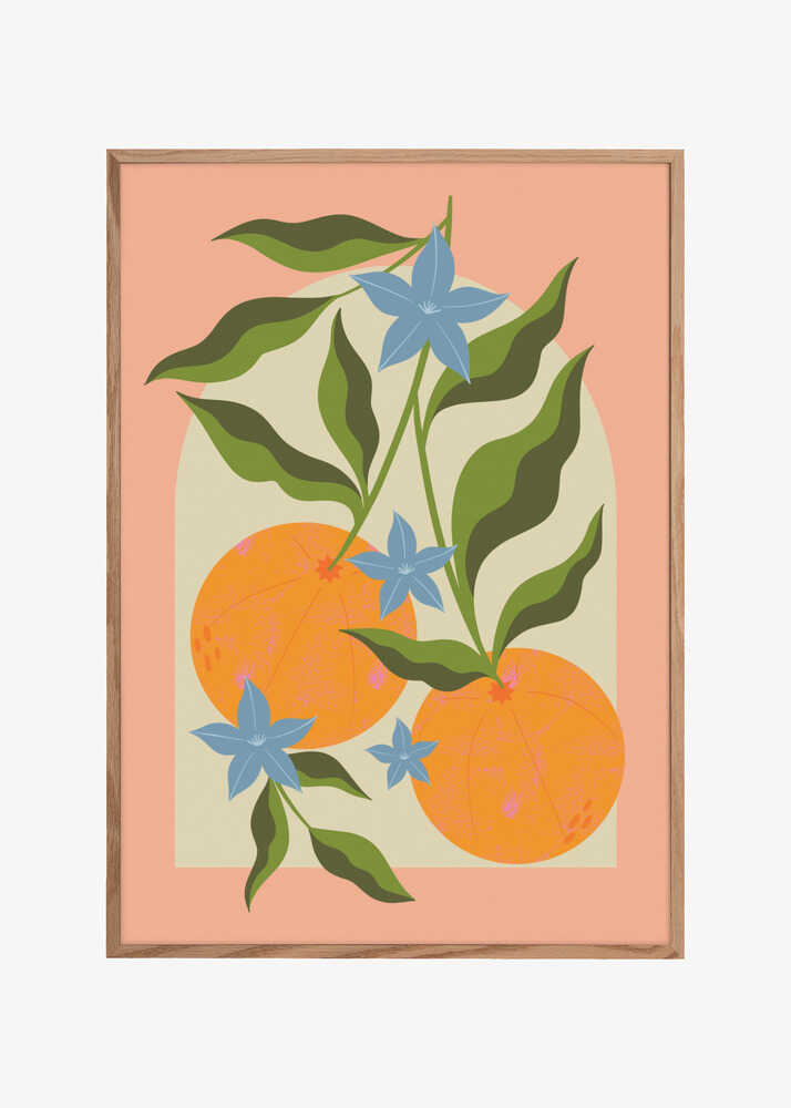 Orange Branch with Flowers