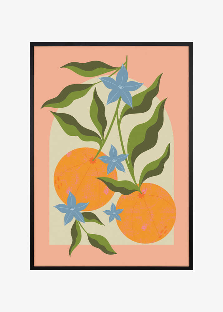 Orange Branch with Flowers