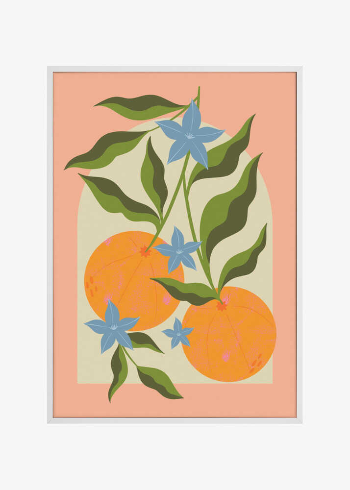 Orange Branch with Flowers