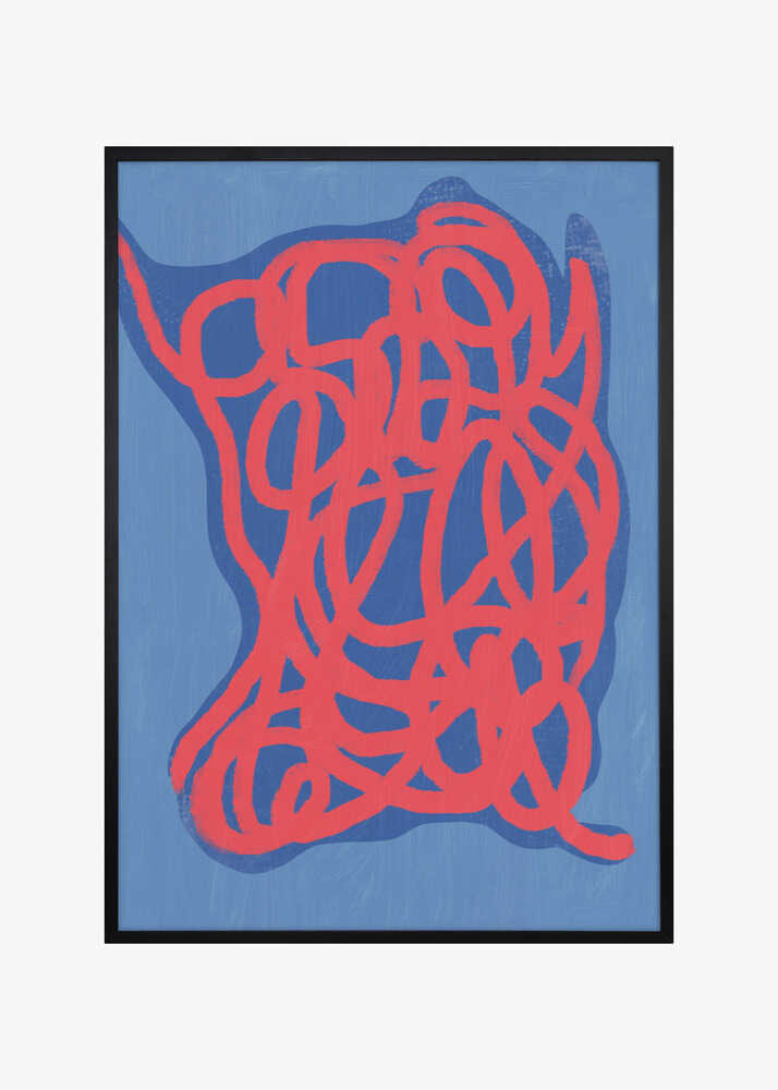 Red Tangled Line Pattern