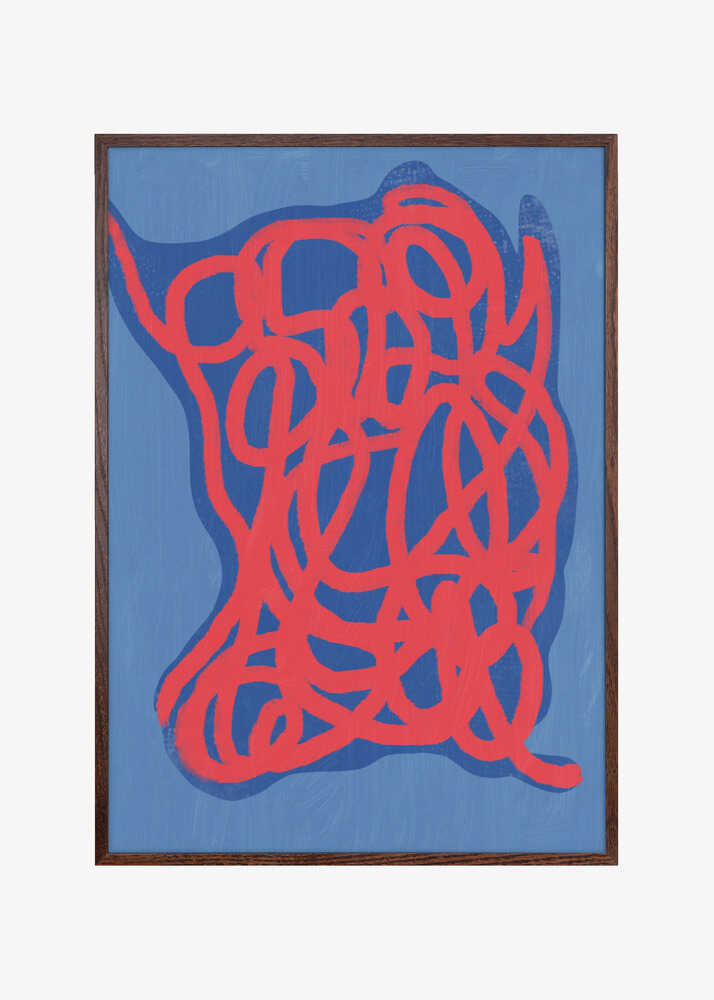 Red Tangled Line Pattern