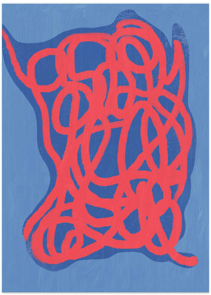 Red Tangled Line Pattern