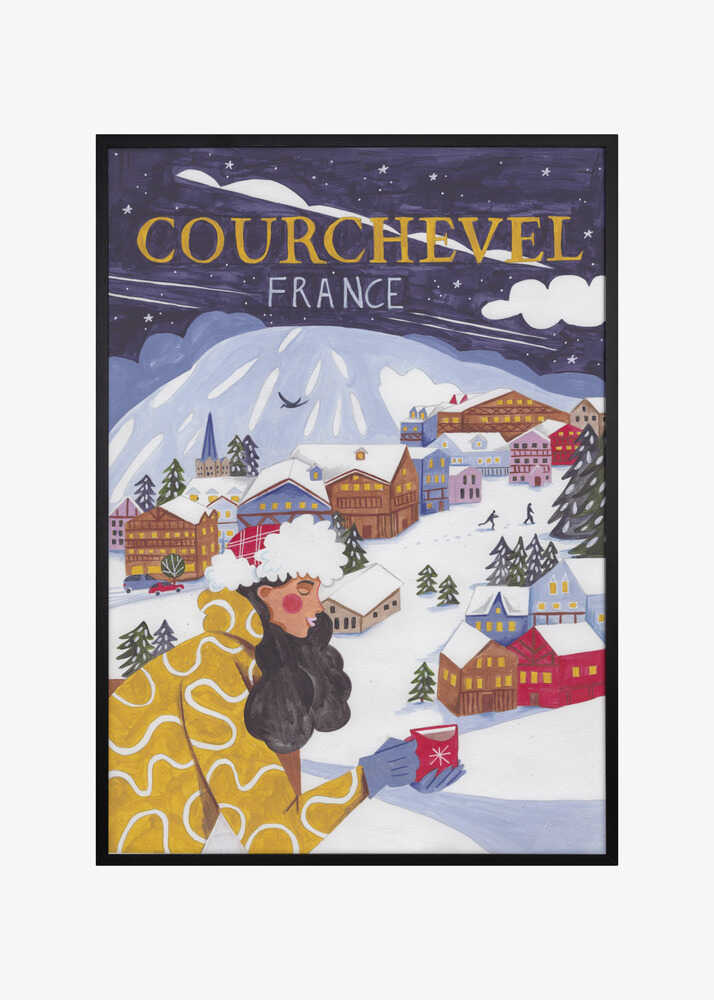 Travel Poster woman in France, Courchevel