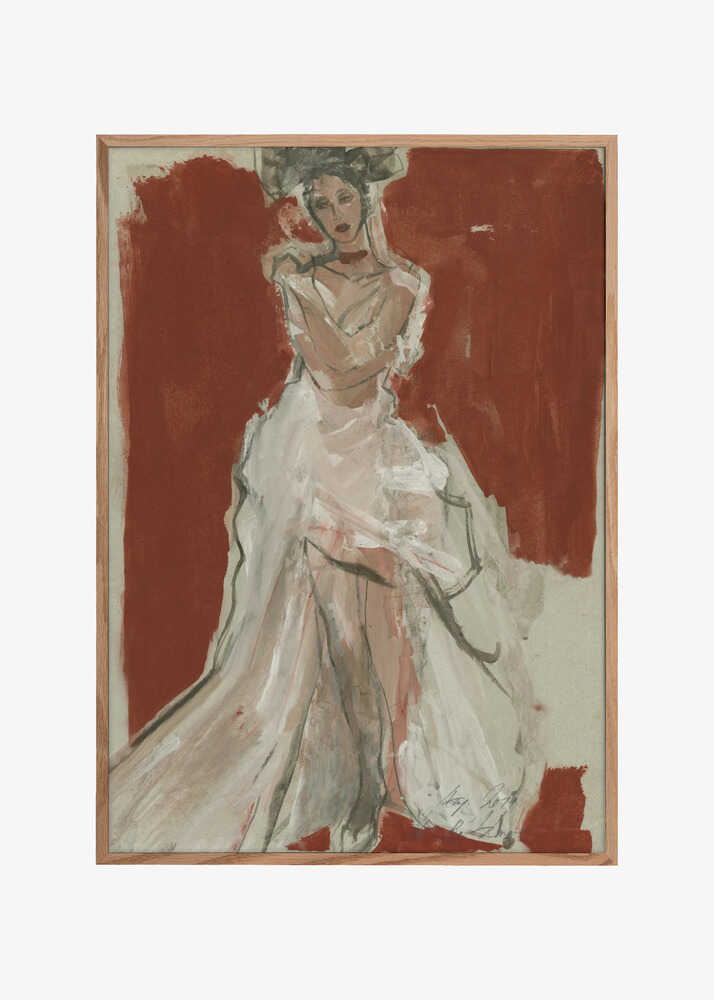 Stylish Woman in a Flowing White Dress