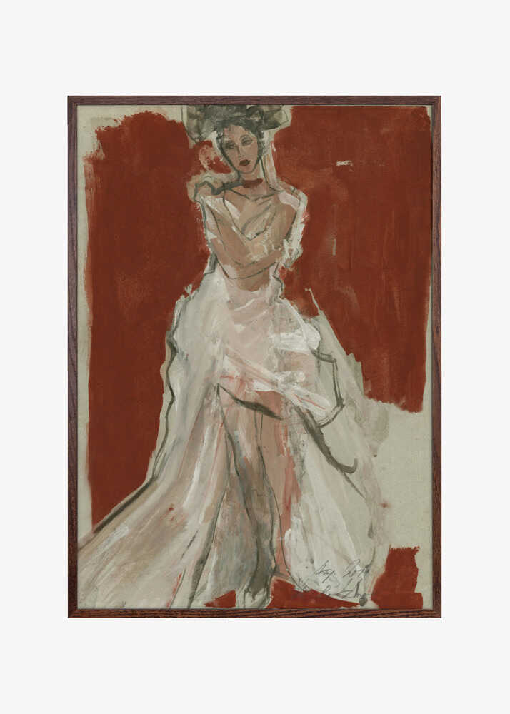 Stylish Woman in a Flowing White Dress