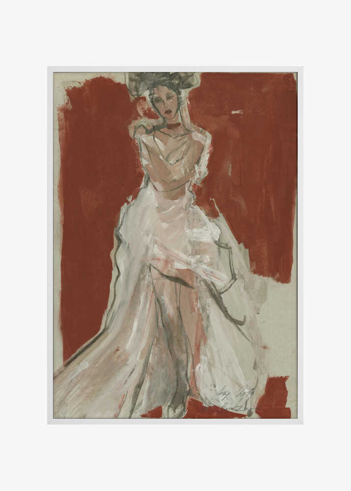 Stylish Woman in a Flowing White Dress