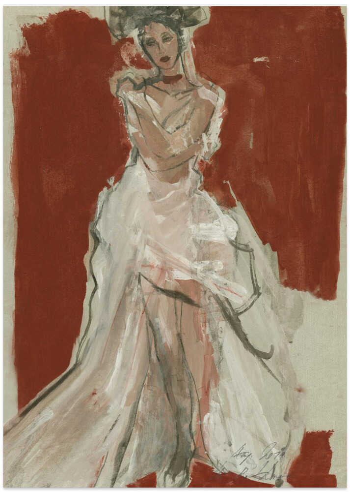 Stylish Woman in a Flowing White Dress