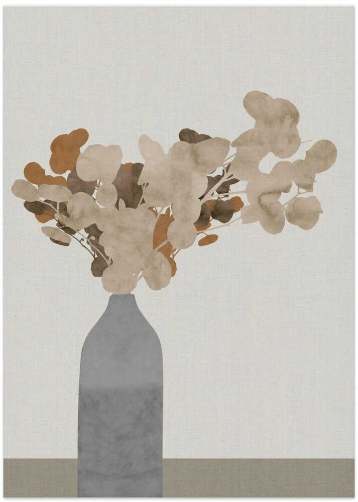 Rust Brown Dried Flowers In Vase On Table 1 Jpg