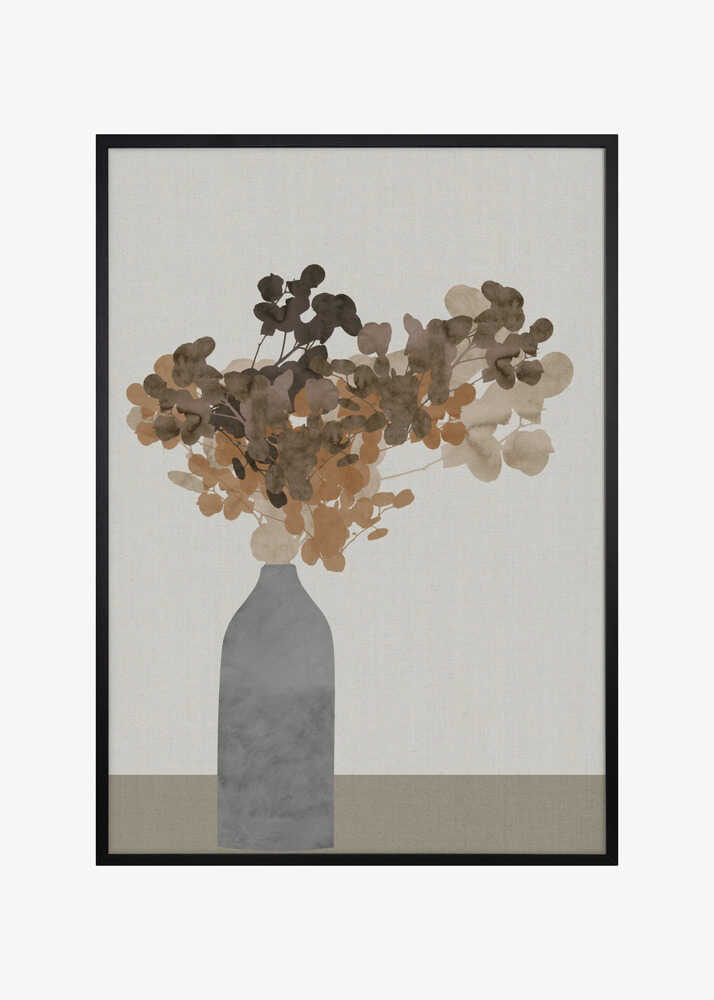 Rust Brown Dried Flowers In Vase On Table 2