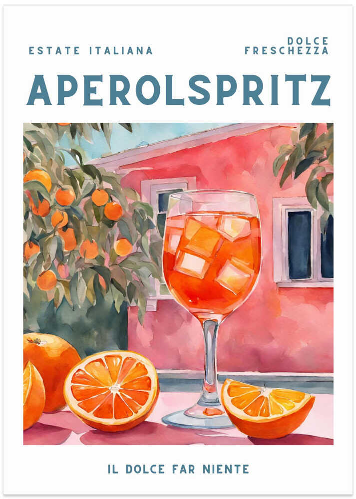 Aperol Spritz, Aquarell, Fresh