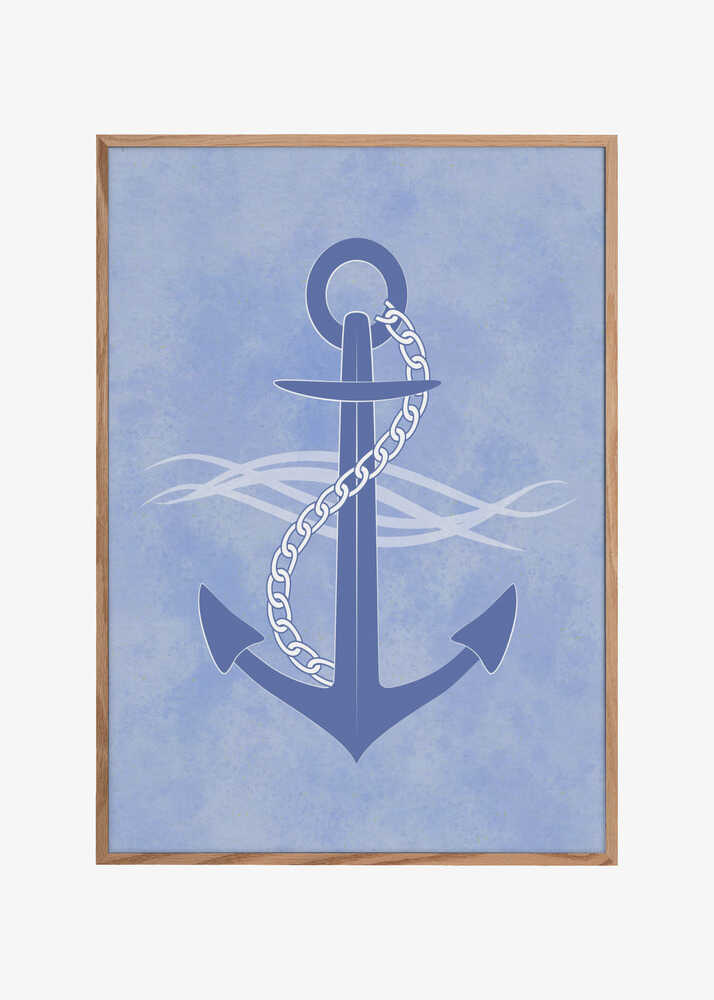 Blue Anchor Wrapped with a White Chain