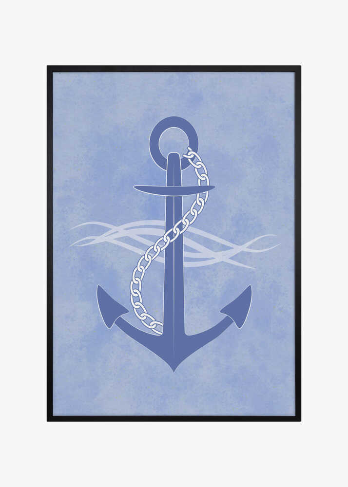 Blue Anchor Wrapped with a White Chain