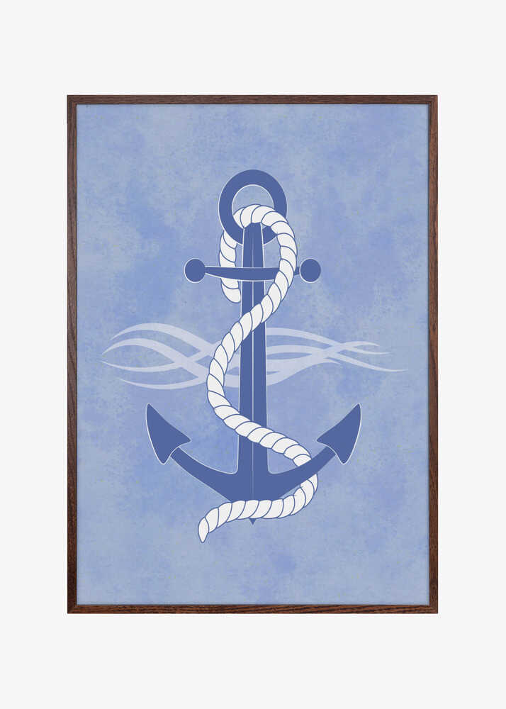 Blue Anchor Wrapped in a White Rope