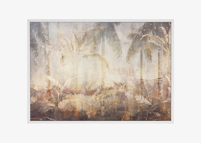 Jungle Leaves Art Illustration Wallart 45