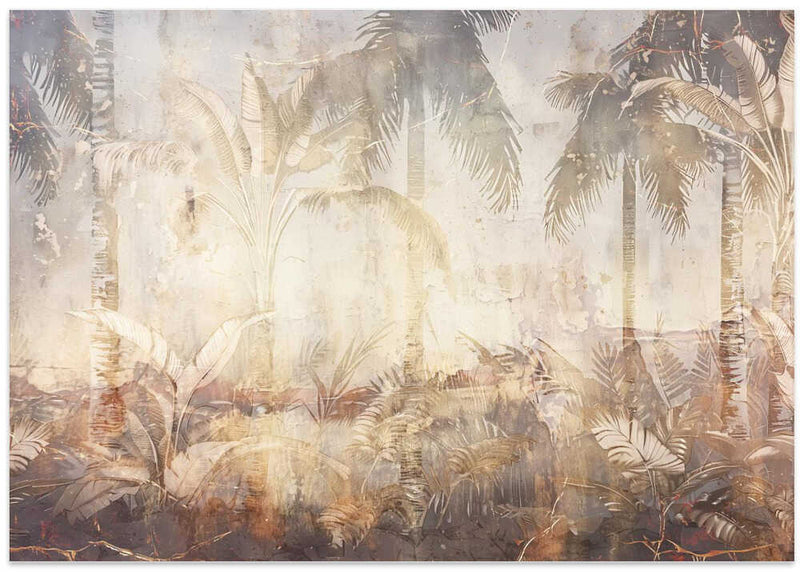 Jungle Leaves Art Illustration Wallart 45