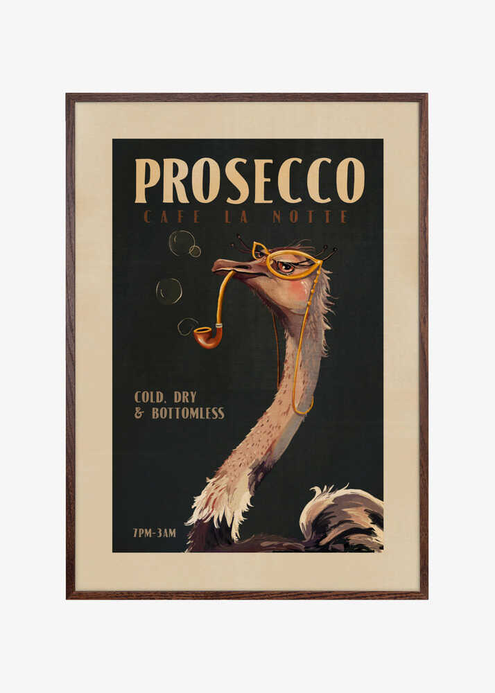 Art Deco Prosecco Wall Art Of An Ostrich