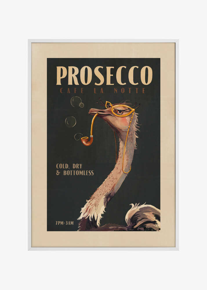 Art Deco Prosecco Wall Art Of An Ostrich