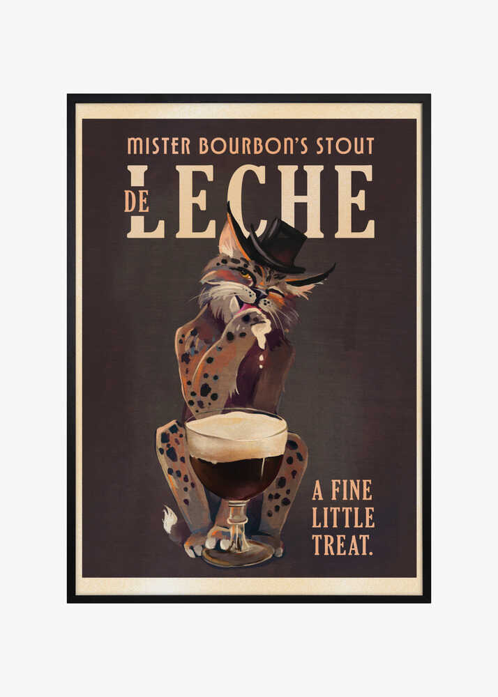 Bourbon De Leche Guinness Style Cat Art