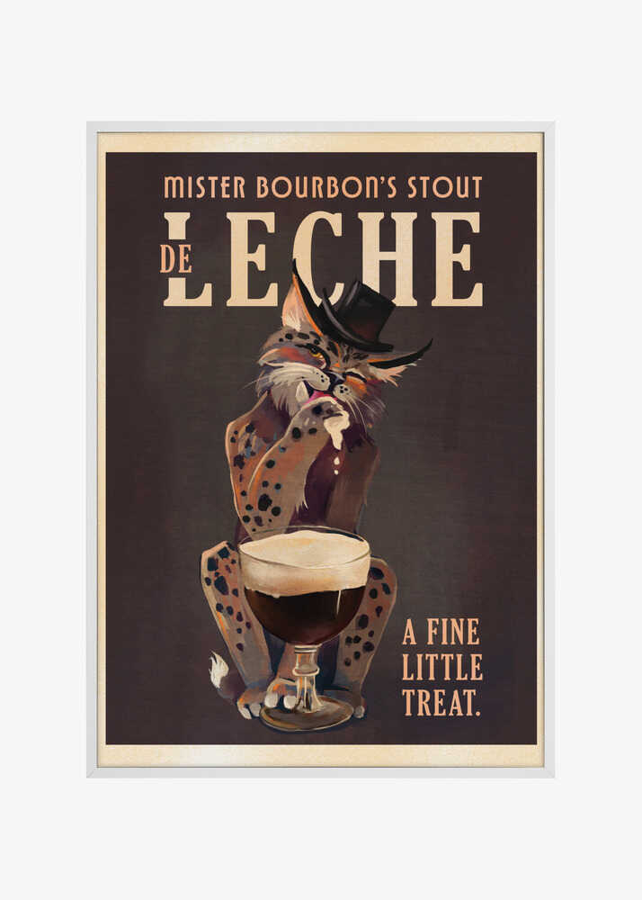 Bourbon De Leche Guinness Style Cat Art