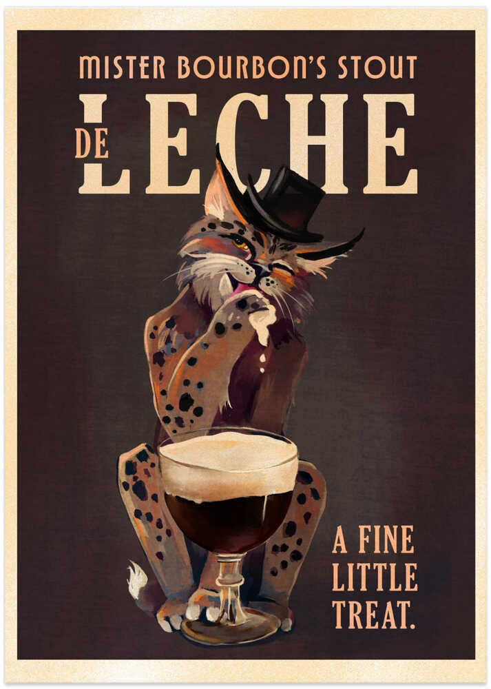 Bourbon De Leche Guinness Style Cat Art