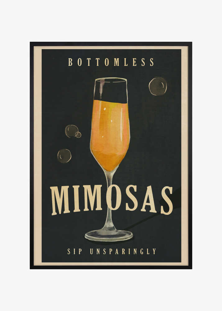 Bottomless Mimosas Art Deco Cocktail Bar Art