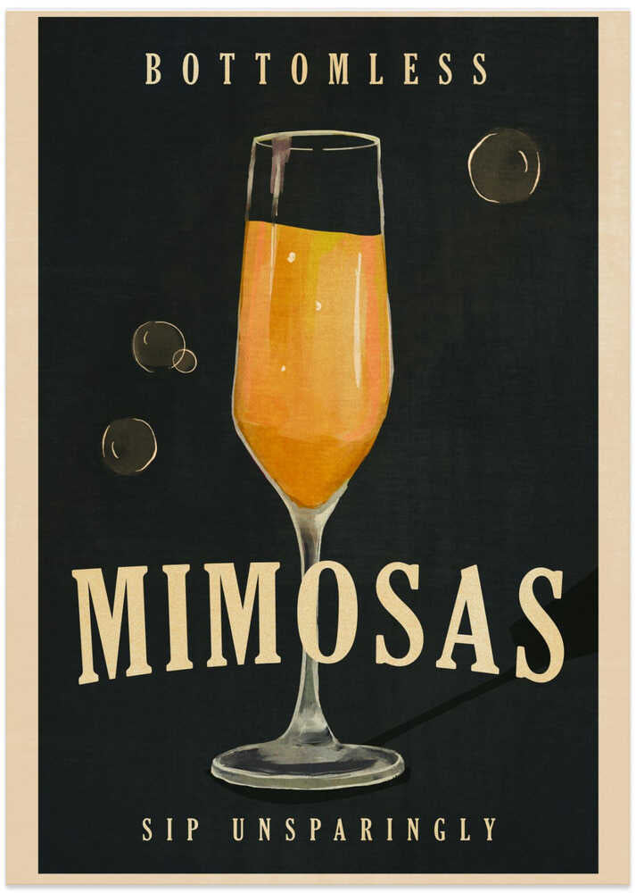 Bottomless Mimosas Art Deco Cocktail Bar Art