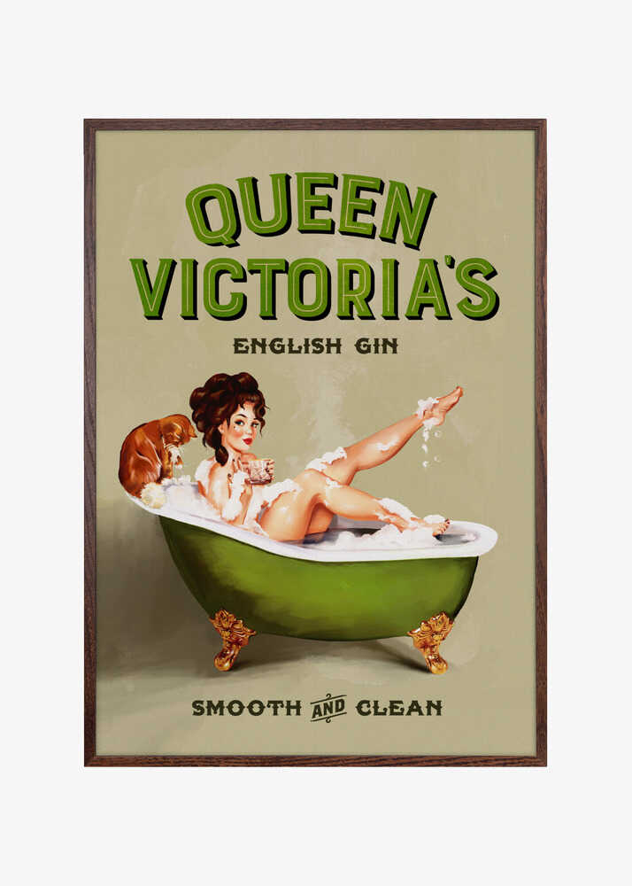 Queen Victoria English Gin Bath Pinup Girl