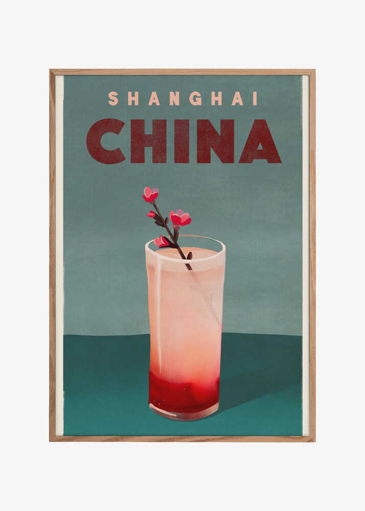 Travel Poster Cocktail Shanghai China