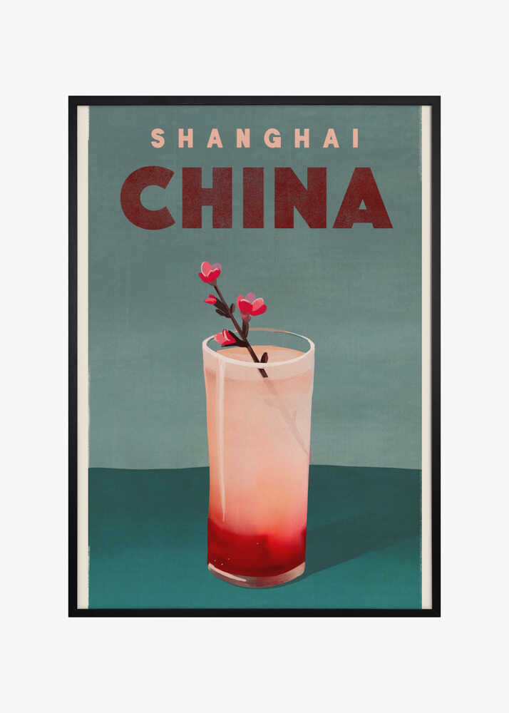 Travel Poster Cocktail Shanghai China
