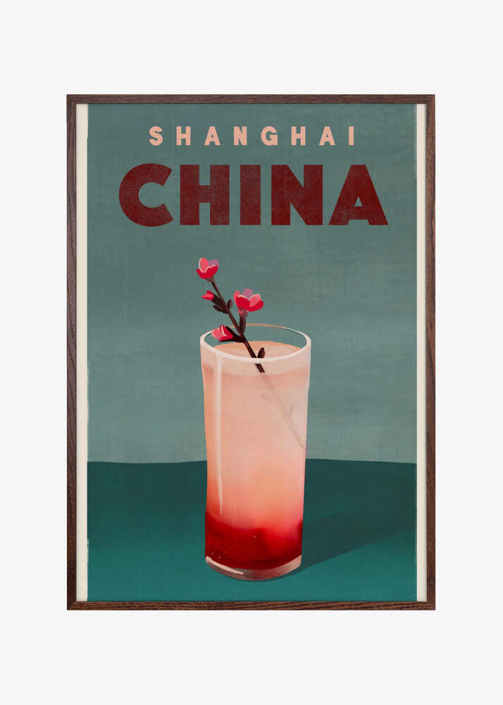 Travel Poster Cocktail Shanghai China