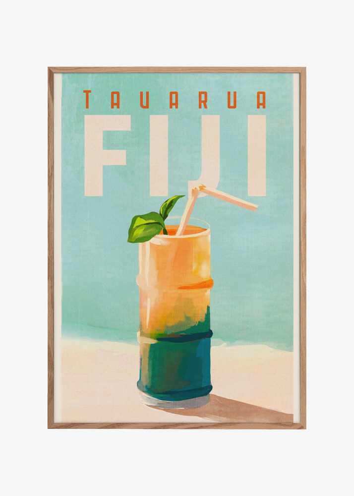 Tavarua Fiji Cocktail Poster Travel Art