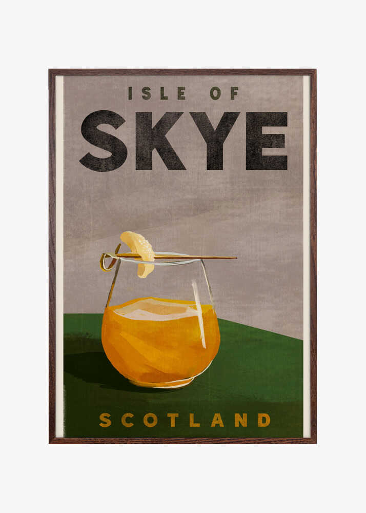 Isle Of Skye Scotland Scotch Cocktail Travel Poster