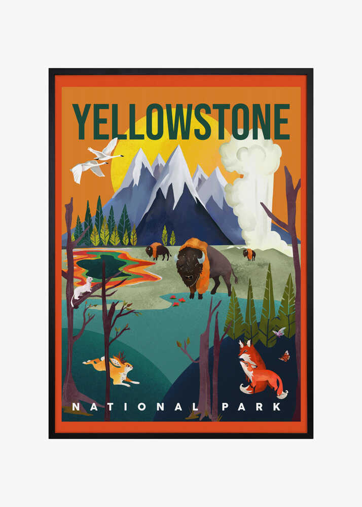 Yellowstone National Park Travel Art